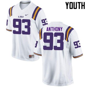 Youth LSU Tigers Andre Anthony #93 White High School Jersey 551971-429
